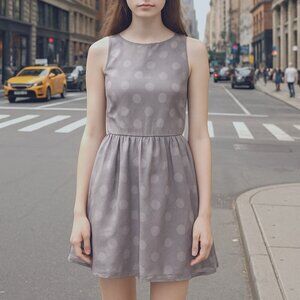 Rachel Antanoff Polka Dot above the knee Grey Fit/Flare Dress - women’s Size XS